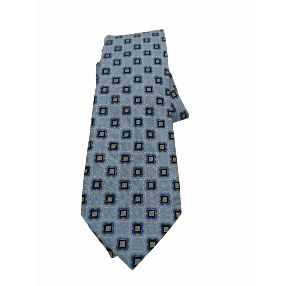 PETER‎ MILLAR Tie MensSz 3" X59" Blue Squares Hand Tied Tie (TE10) NW/OTs